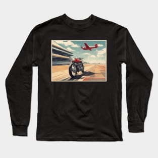 Vintage Cafe racer 50s vibe motorcycle Long Sleeve T-Shirt